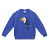 arsene & les pipelettes toucan embroidered sweatshirt cobalt