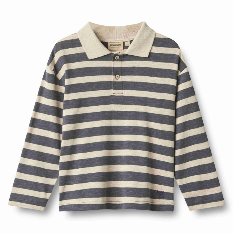 wheat fred polo shirt blue stripe