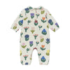arsene & les pipelettes floral fleece baby jumpsuit beige