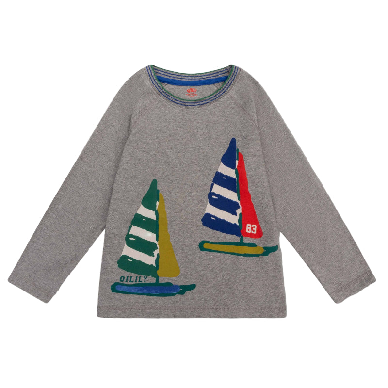 oilily twan sailboat t-shirt grey