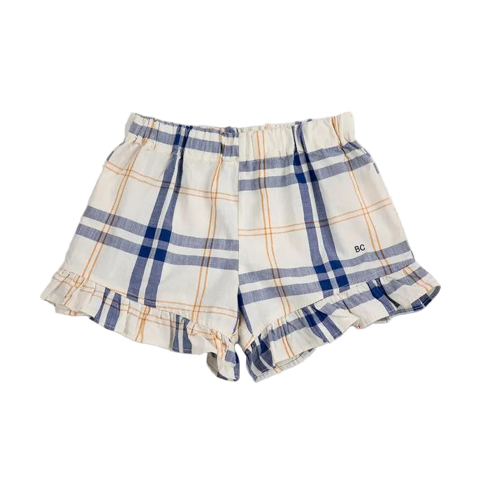 bobo choses fun tartan ruffled shorts offwhite