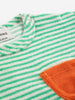 bobo choses terry baby t-shirt green stripes