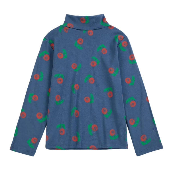 bobo choses stamp bloom all over turtle neck t-shirt navy blue