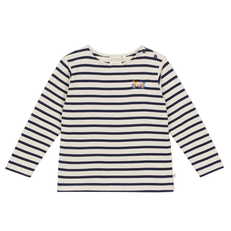arsene & les pipelettes long sleeve shirt marine stripes