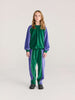 bobo choses color block velour jogging pants green