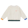 arsene & les pipelettes tricolor sherpa sweatshirt beige