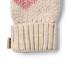 wheat towsi jaquard mittens off-white melange