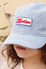 bonton denim baseball cap blue stripes