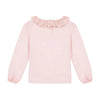 bonton ruffle collar long sleeve t-shirt rose