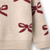 wheat jacquard bows sweater eggshell