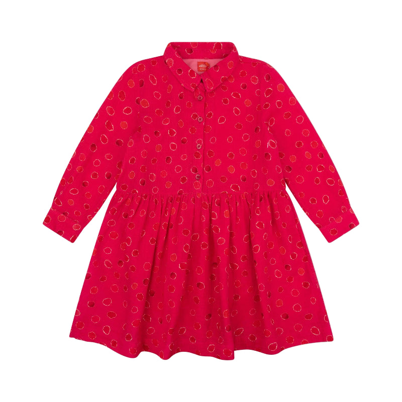 oilily diddle polka dot dress hot pink