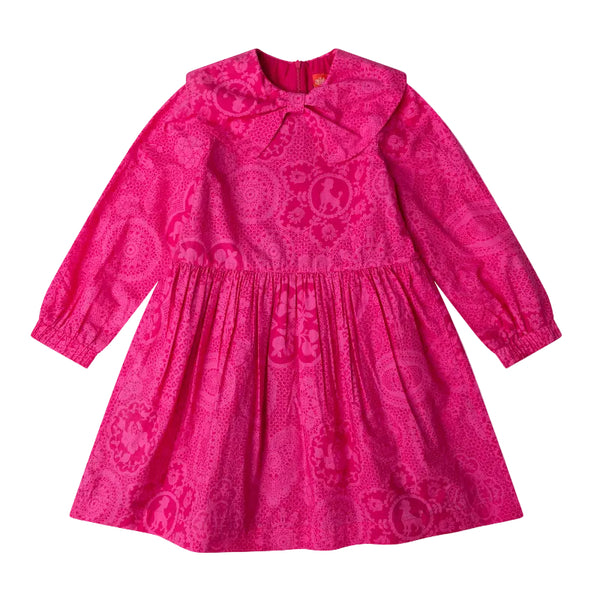 oilily dimanche retro print dress fuchsia