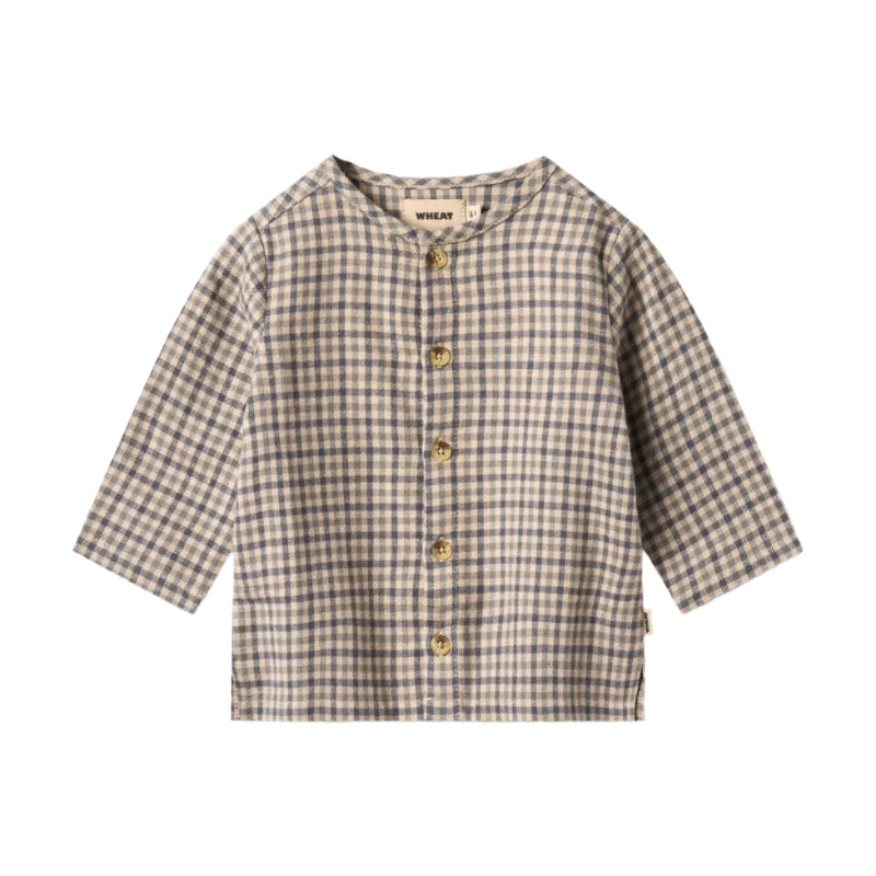 wheat shelby baby shirt blue check