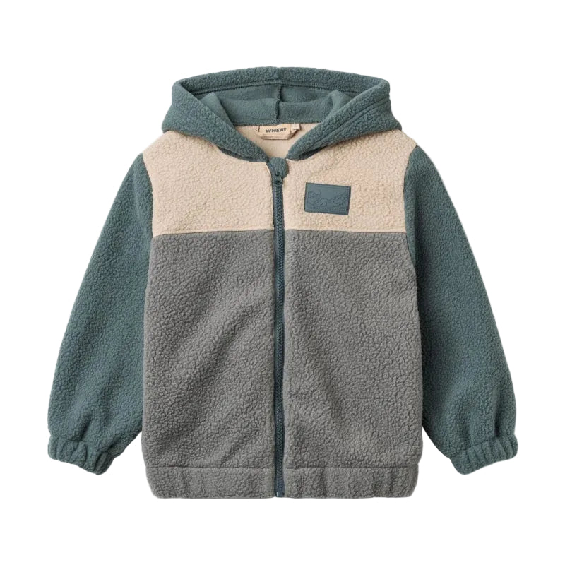 wheat jacquard adrian fleece jacket flint