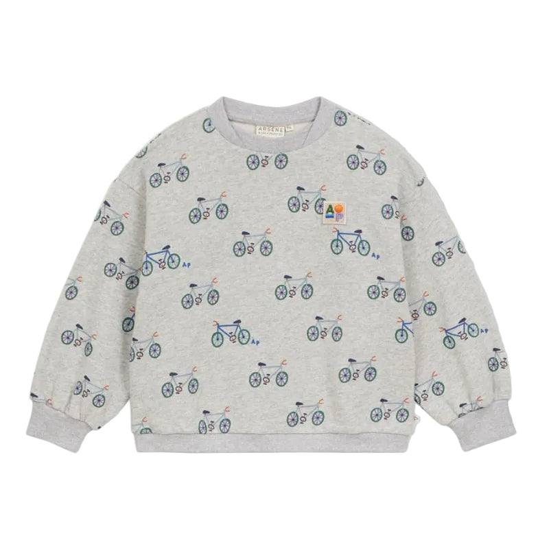 arsene & les pipelettes bicycles sweatshirt grey