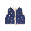 arsene & les pipelettes reversible flower baby vest blue