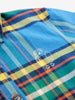 bobo choses plaid all over baby shirt blue