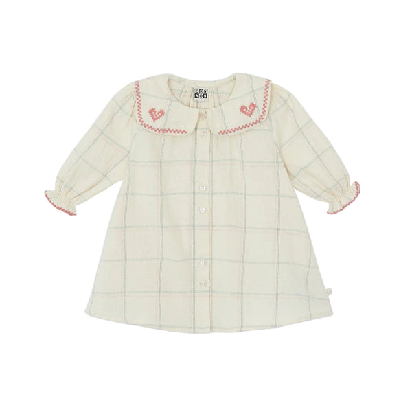 bonton mesange baby dress carreau winter