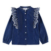 molo Blue denim shirt with lace details 