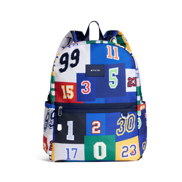 state bags kane kids double pocket travel backpack varsity numbers