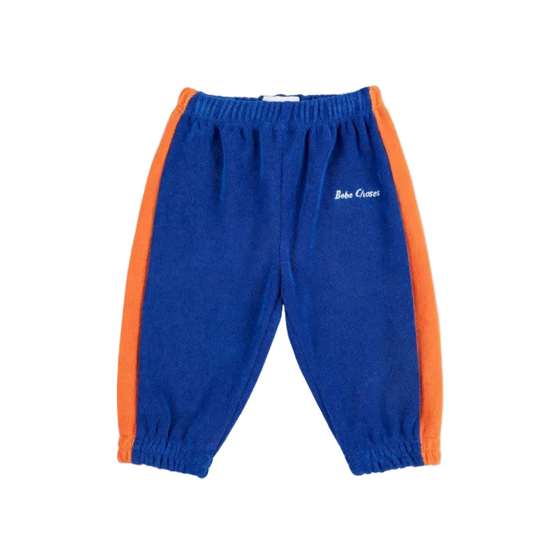 bobo choses terry cloth baby jogging pants blue