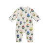 arsene & les pipelettes floral fleece baby jumpsuit beige