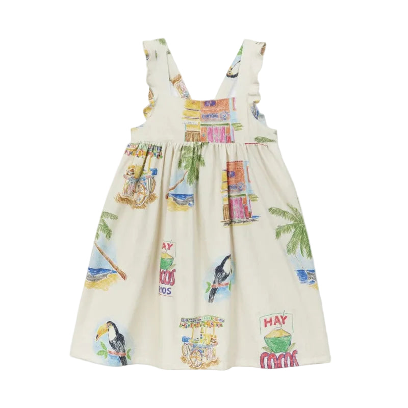 arsene & les pipelettes cocos frios dress ecru