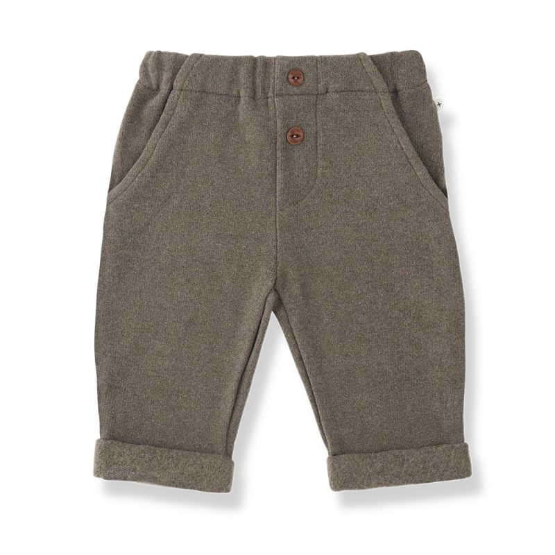 Pair of brown children's pants with buttons 