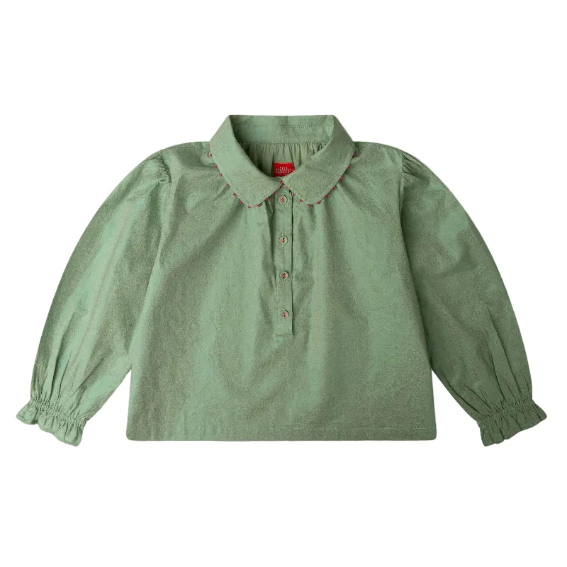 oilily bizu beaded collar blouse mistletoe