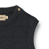 wheat bobby knit baby vest navy