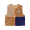 arsene & les pipelettes tricolor sherpa vest camel