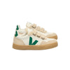 veja small v-90 velcro leather sneakers pure golf almond
