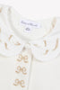 tartine et chocolat embroidered baby romper ecru/gold