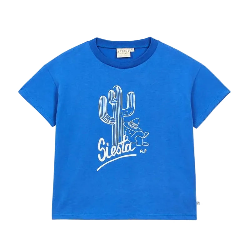 arsene & les pipelettes siesta t-shirt cobalt blue