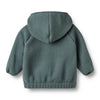 wheat jacquard martinus fleece baby jacket dark green