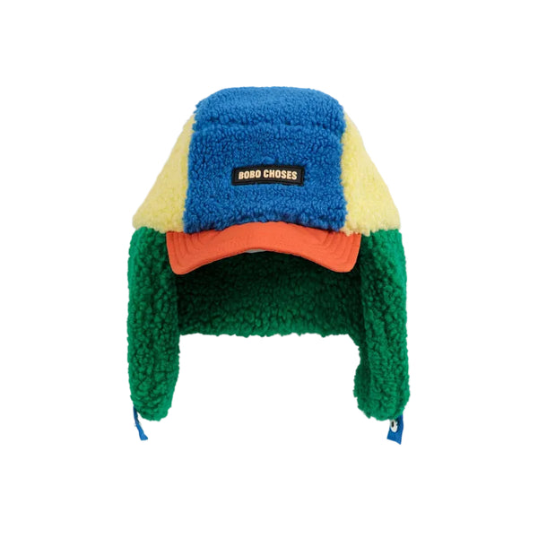 bobo choses color block sheepskin chapka multi