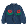 bobo choses stamp bloom cardigan navy blue