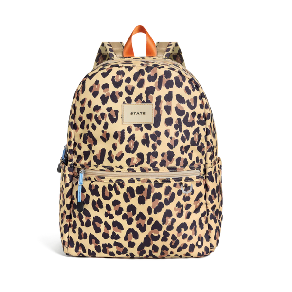 state bags kane kids double pocket travel backpack leopard