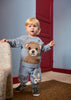 molo Blue baby sweater with a teddy bear design