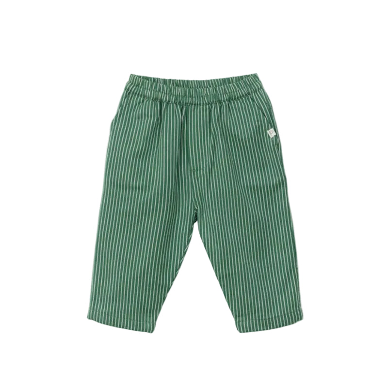 arsene & les pipelettes striped baby trousers green