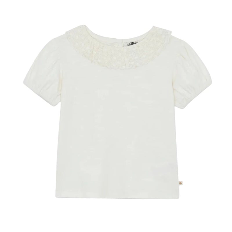 bonton niris lace collar shirt ecru