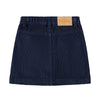 Navy blue corduroy skirt with silver buttons