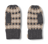 wheat haansi jaquard mittens charcoal melange