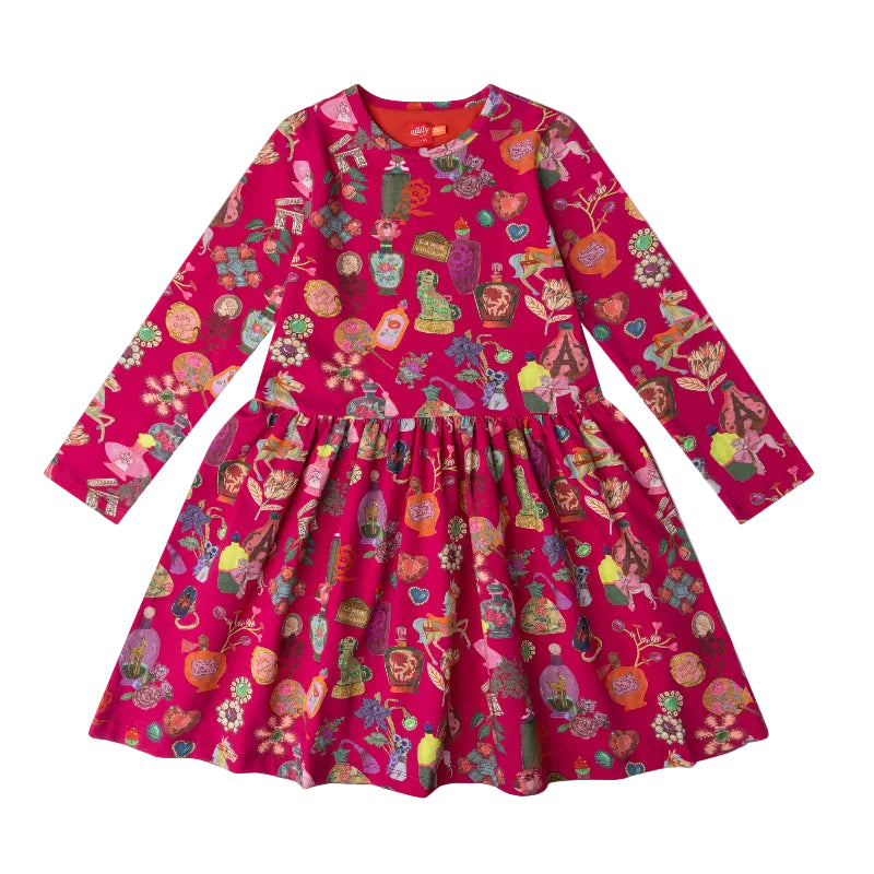 oilily dippa paris print dress fuchsia