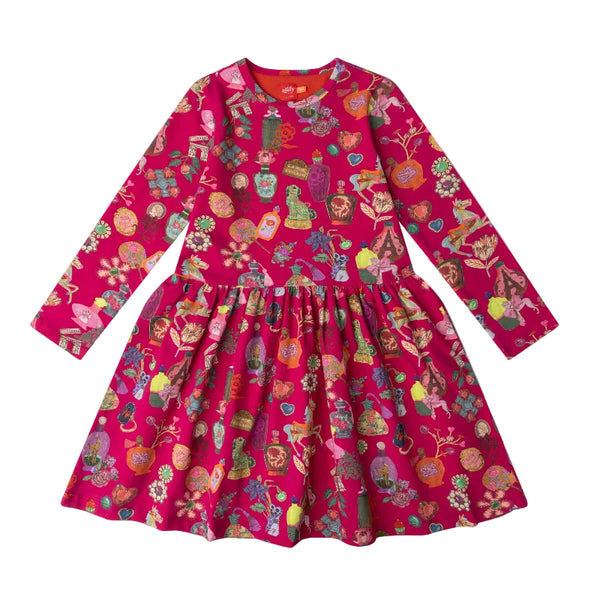 oilily dippa paris print dress fuchsia