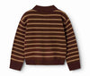 marmar copenhagen teno knit polo dark wheat stripe