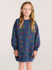bobo choses stamp bloom all over sweatshirt dress navy blue