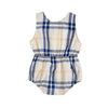 bobo choses fun tartan baby romper white