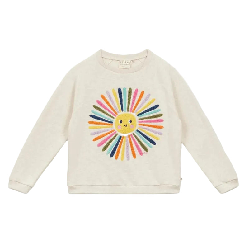 arsene & les pipelettes flower sweatshirt light beige