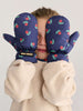 bobo choses stamp bloom all over mittens navy blue